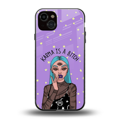 karma is a bitch back phone cover | glass case for iphone 14 plus