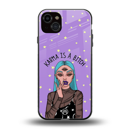 karma is a bitch back phone cover | glass case for iphone 14 plus