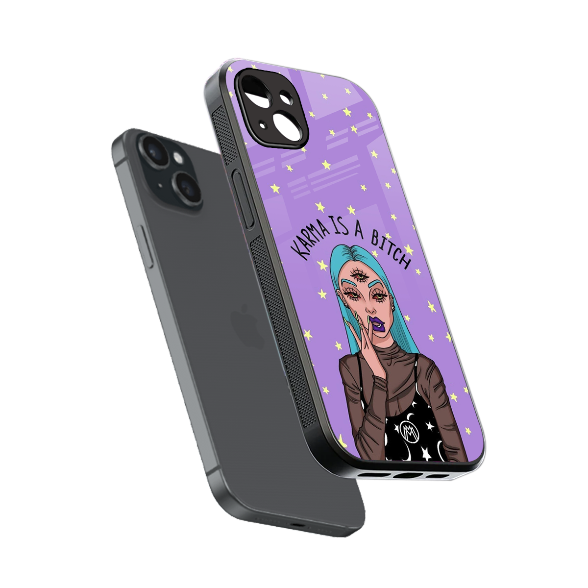 karma is a bitch back phone cover | glass case for iphone 15 plus