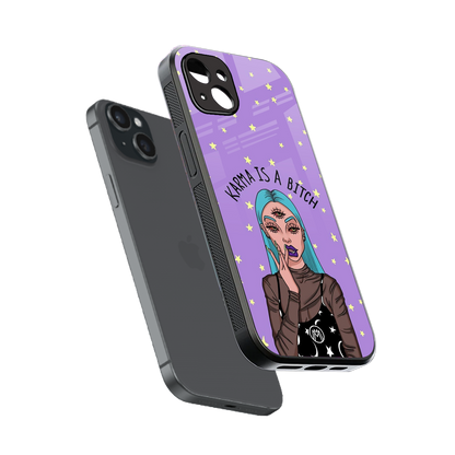 karma is a bitch back phone cover | glass case for iphone 14 plus