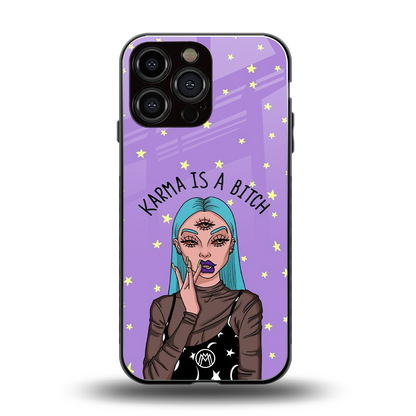 karma is a bitch back phone cover | glass case for iphone 14 pro max