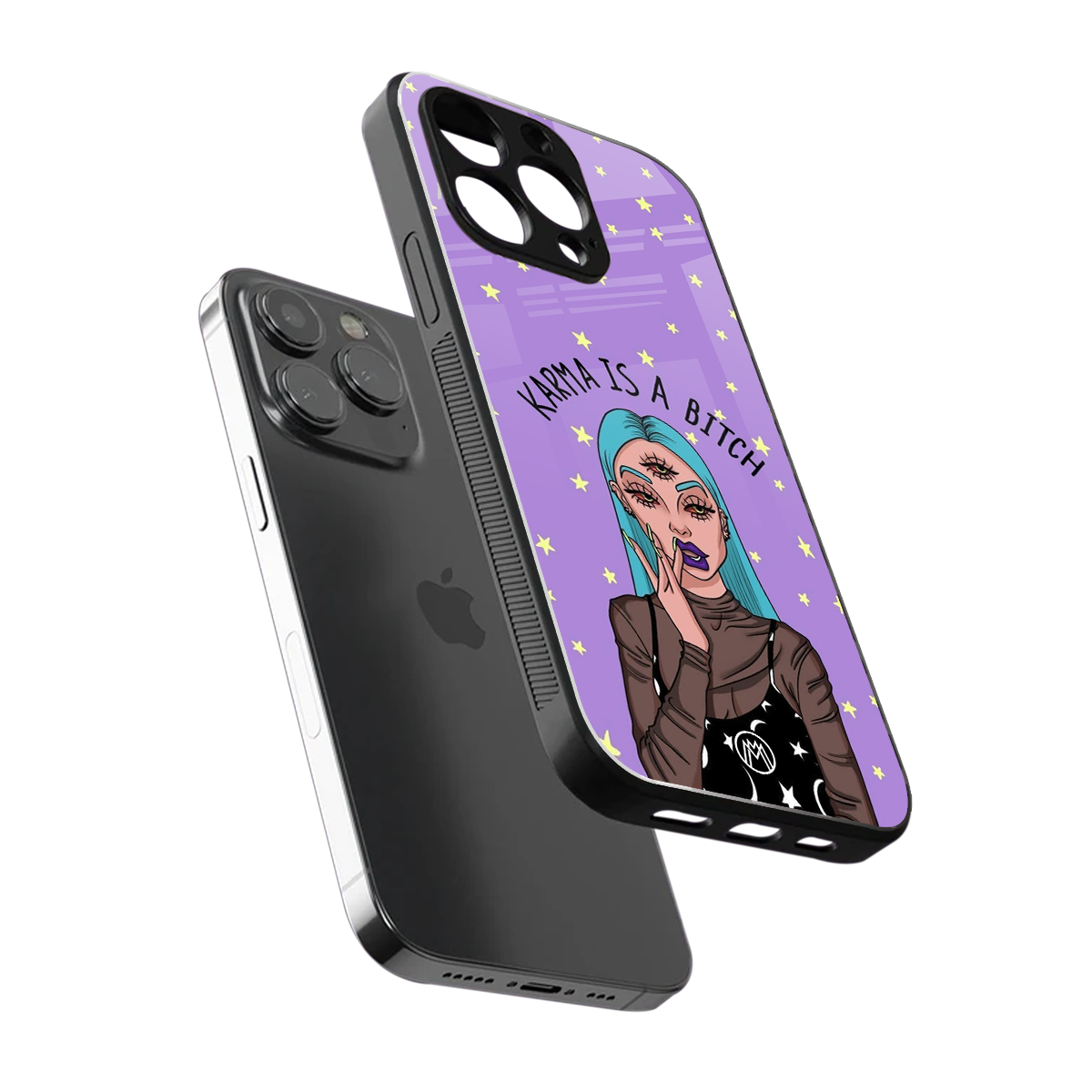 karma is a bitch back phone cover | glass case for iphone 15 pro max