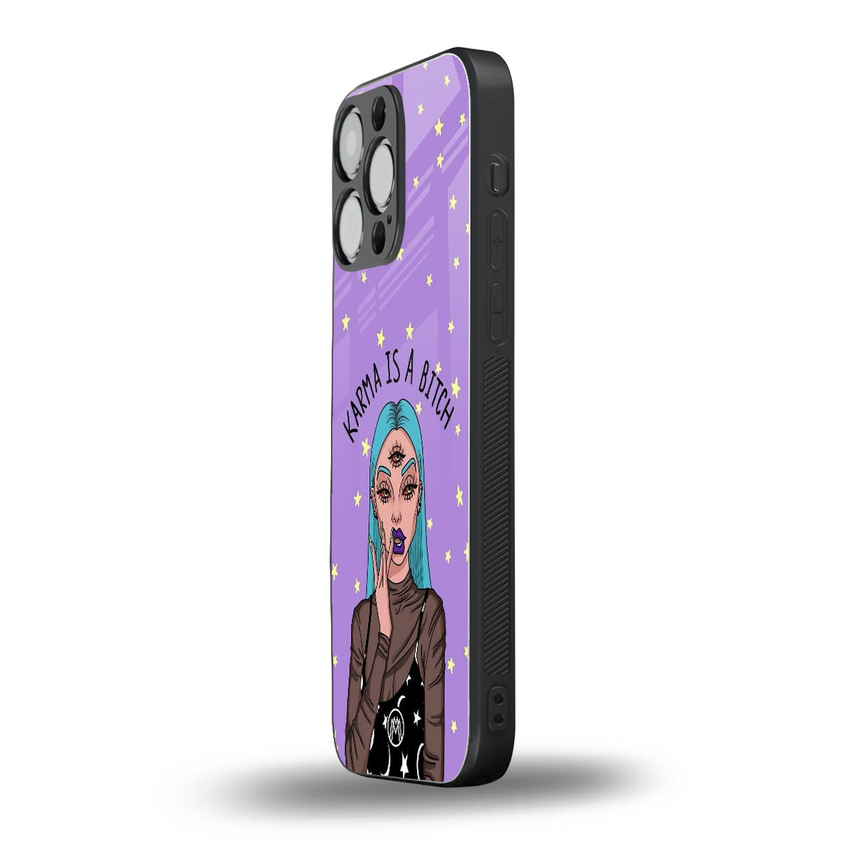 karma is a bitch back phone cover | glass case for iphone 15 pro max