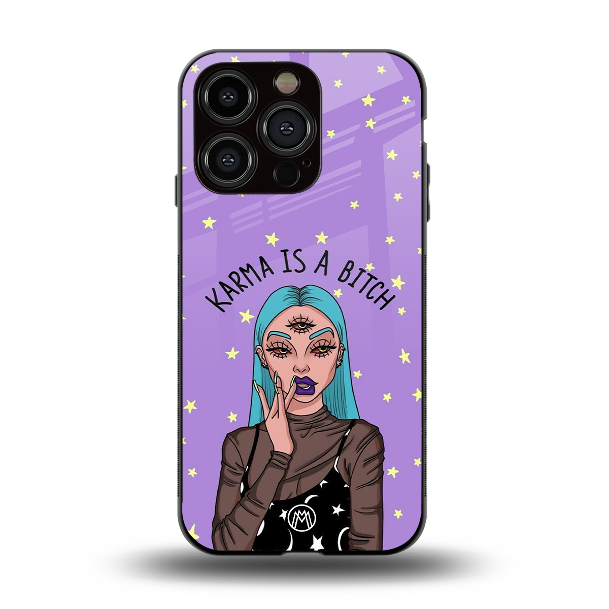 karma is a bitch back phone cover | glass case for iphone 15 pro