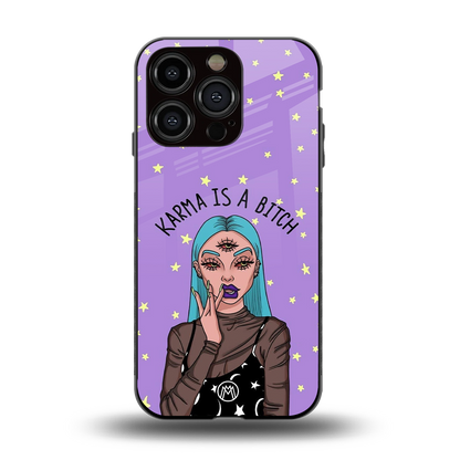 karma is a bitch back phone cover | glass case for iphone 14 pro