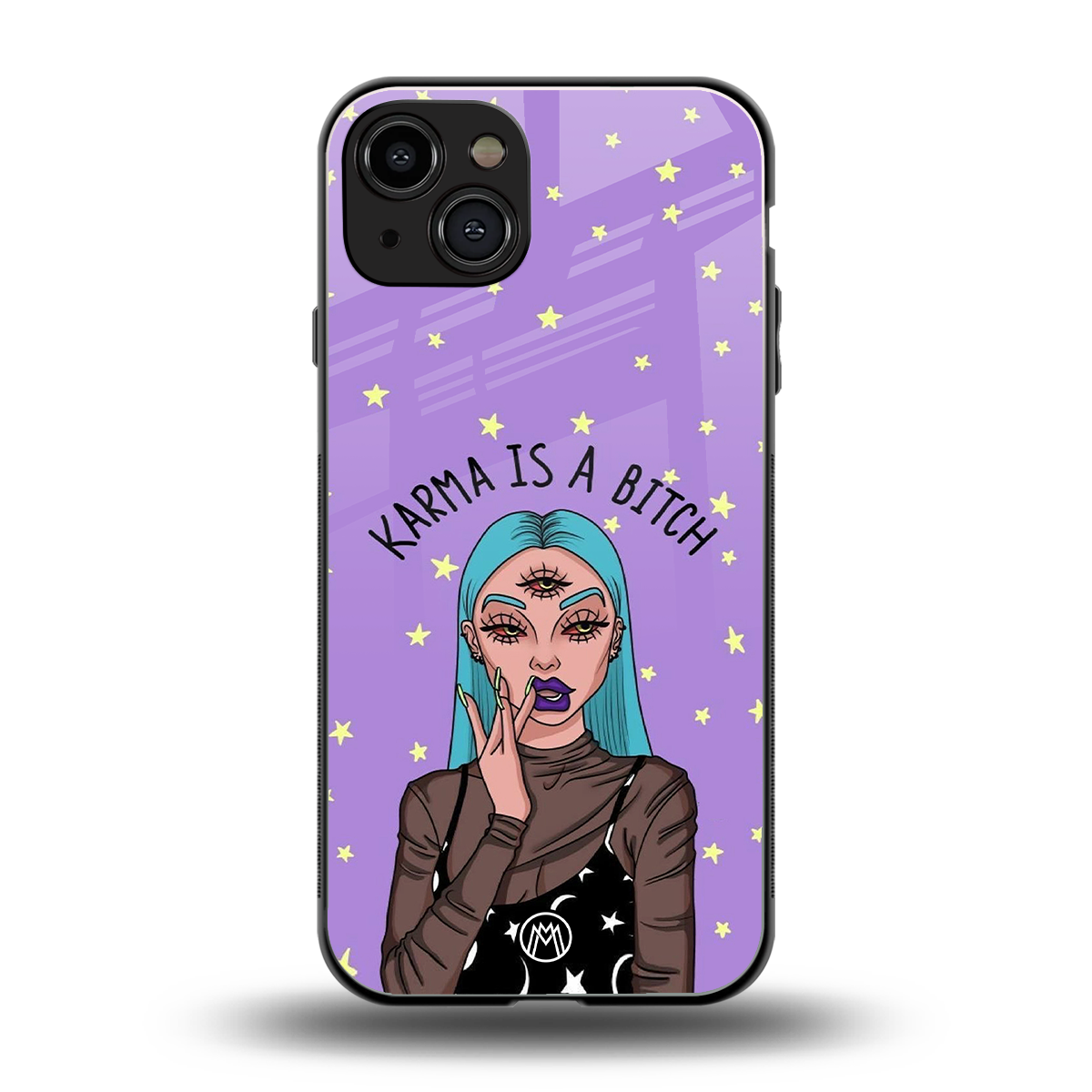 karma is a bitch back phone cover | glass case for iphone 15