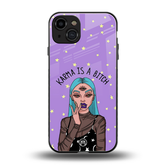 karma is a bitch back phone cover | glass case for iphone 15