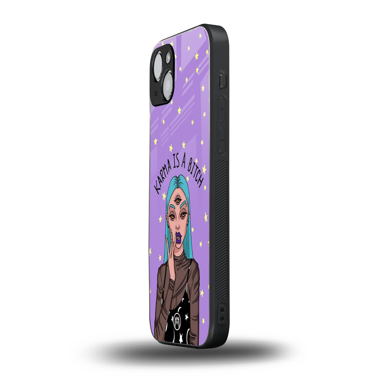 karma is a bitch back phone cover | glass case for iphone 15