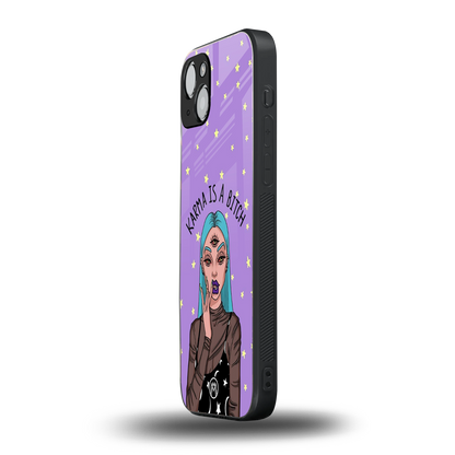 karma is a bitch back phone cover | glass case for iphone 15