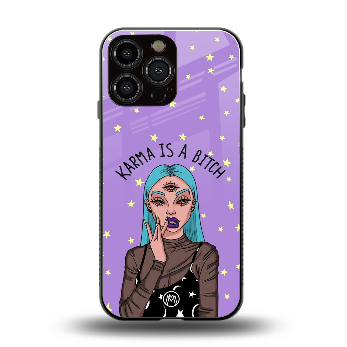karma is a bitch back phone cover | glass case for iphone 16 pro max