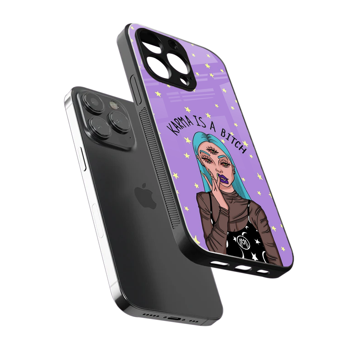 karma is a bitch back phone cover | glass case for iphone 16 pro max