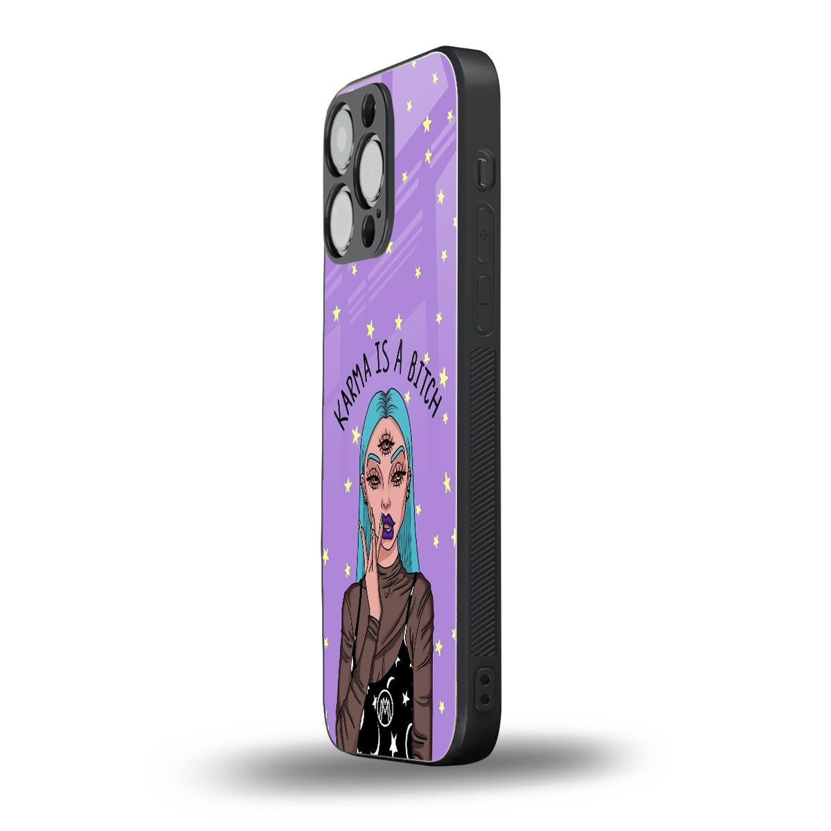 karma is a bitch back phone cover | glass case for iphone 16 pro max