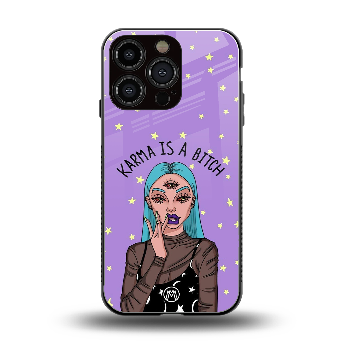 karma is a bitch back phone cover | glass case for iphone 16 pro
