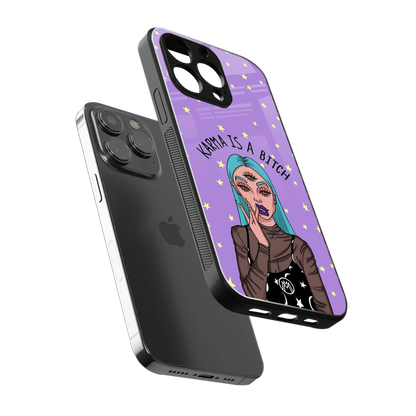 karma is a bitch back phone cover | glass case for iphone 16 pro