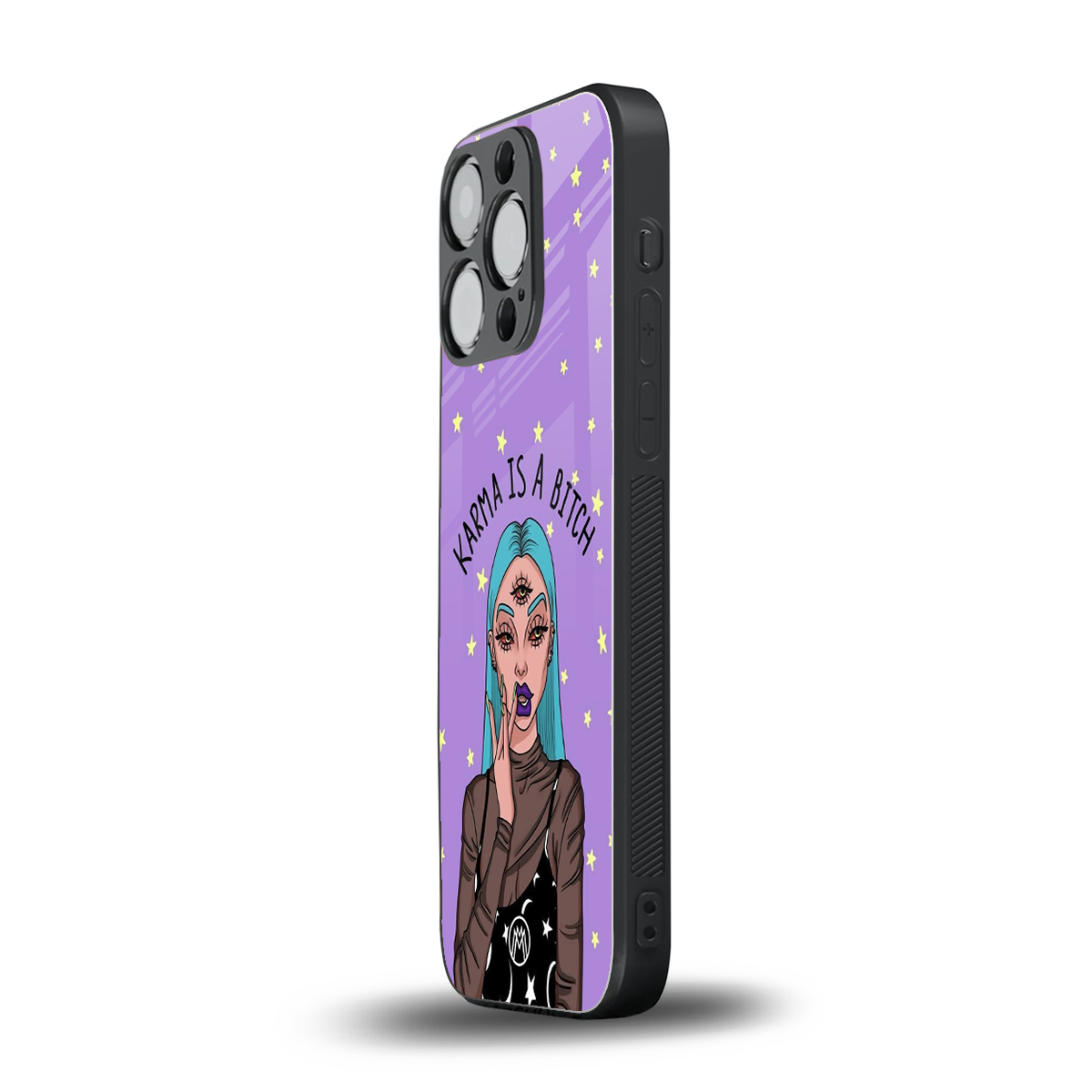 karma is a bitch back phone cover | glass case for iphone 16 pro