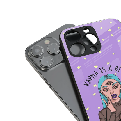karma is a bitch back phone cover | glass case for iphone 15 pro