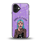 karma is a bitch back phone cover | glass case for iphone 16