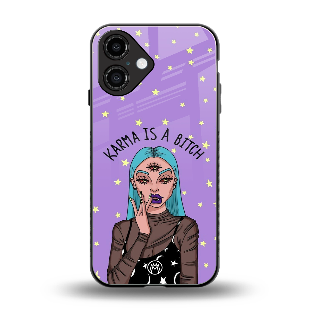 karma is a bitch back phone cover | glass case for iphone 16