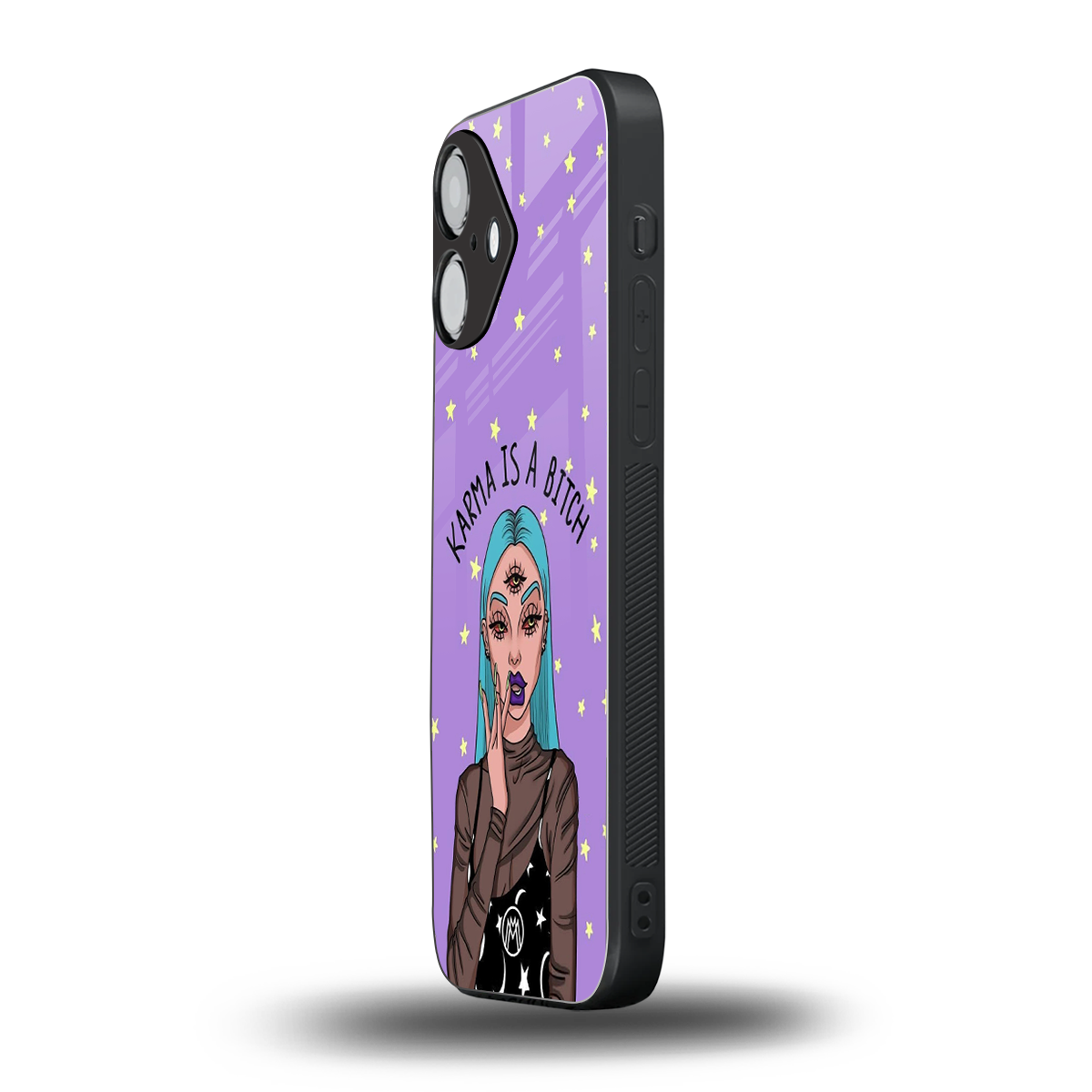 karma is a bitch back phone cover | glass case for iphone 16