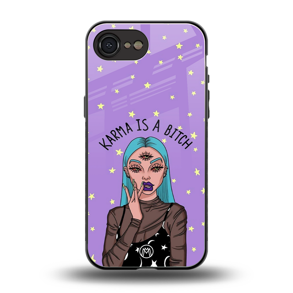 karma is a bitch back phone cover | glass case for iphone 16e