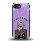 karma is a bitch back phone cover | glass case for iphone 16e