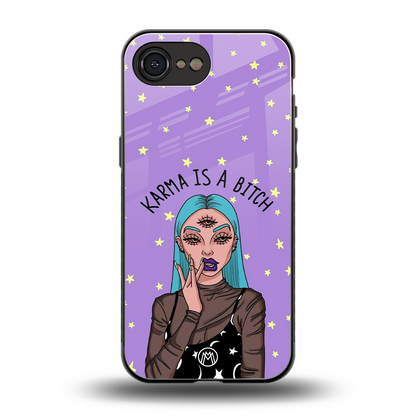 karma is a bitch back phone cover | glass case for iphone 16e