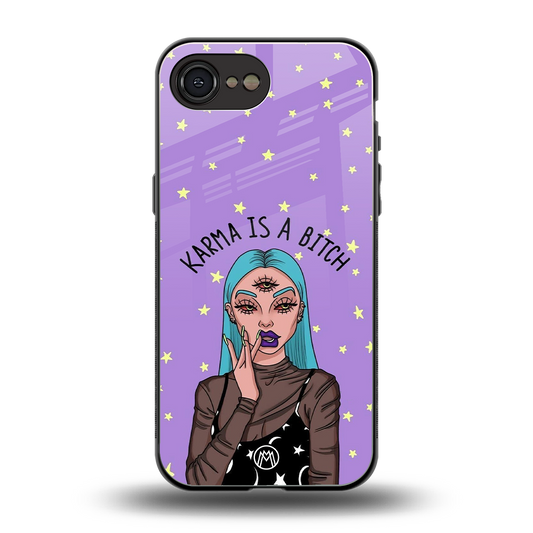 karma is a bitch back phone cover | glass case for iphone 16e
