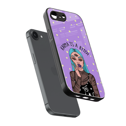 karma is a bitch back phone cover | glass case for iphone 16e