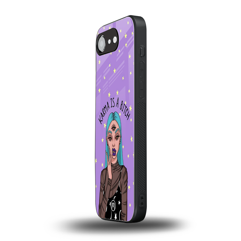 karma is a bitch back phone cover | glass case for iphone 16e
