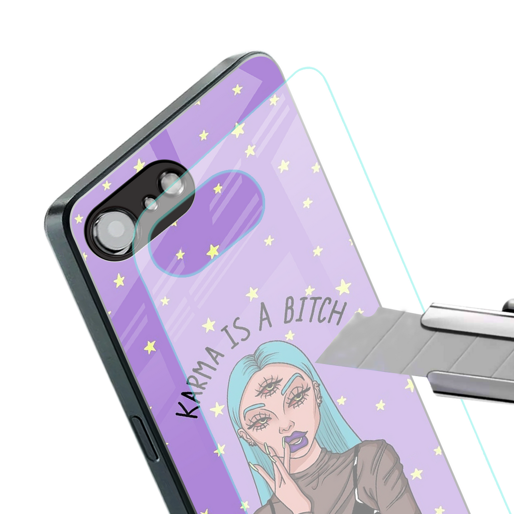 karma is a bitch back phone cover | glass case for iphone 16e