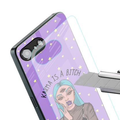 karma is a bitch back phone cover | glass case for iphone 16e