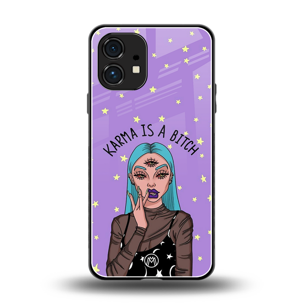 karma is a bitch back phone cover | glass case for nothing phone 1