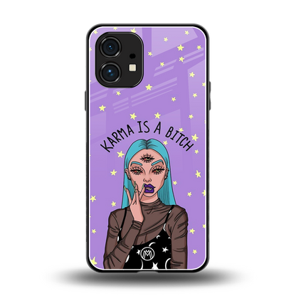 karma is a bitch back phone cover | glass case for nothing phone 1