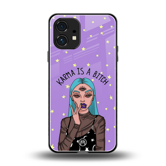 karma is a bitch back phone cover | glass case for nothing phone 1