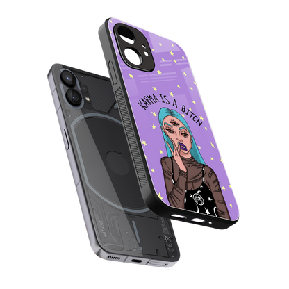 karma is a bitch back phone cover | glass case for nothing phone 1