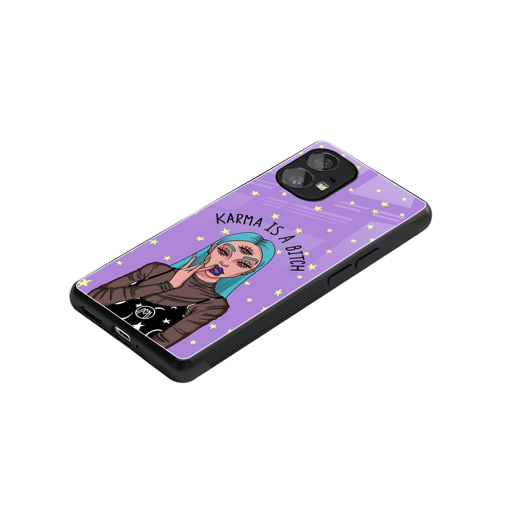 karma is a bitch back phone cover | glass case for nothing phone 1