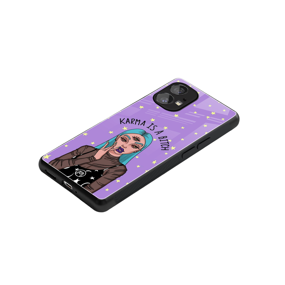 karma is a bitch back phone cover | glass case for nothing phone 1