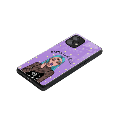 karma is a bitch back phone cover | glass case for nothing phone 1