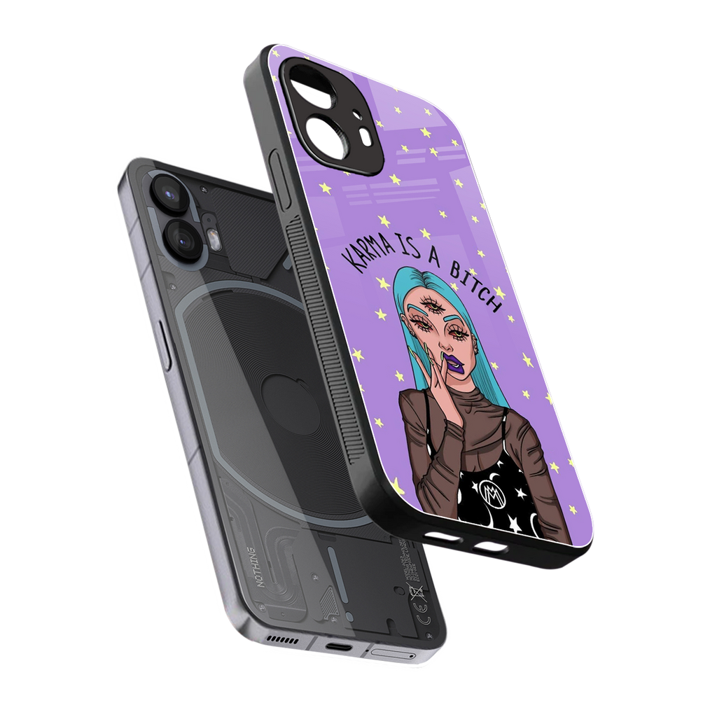 karma is a bitch back phone cover | glass case for nothing phone 2