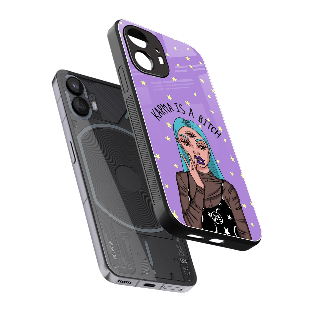 karma is a bitch back phone cover | glass case for nothing phone 2