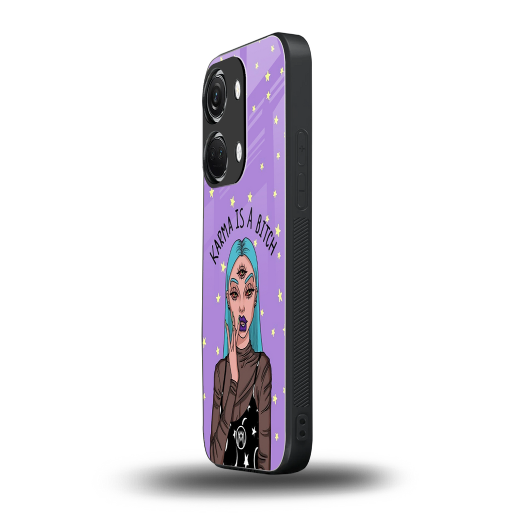 karma is a bitch back phone cover | glass case for oneplus nord 3