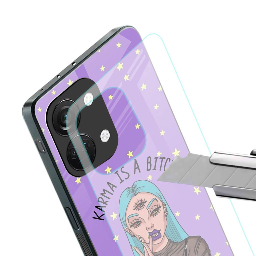 karma is a bitch back phone cover | glass case for oneplus nord 3