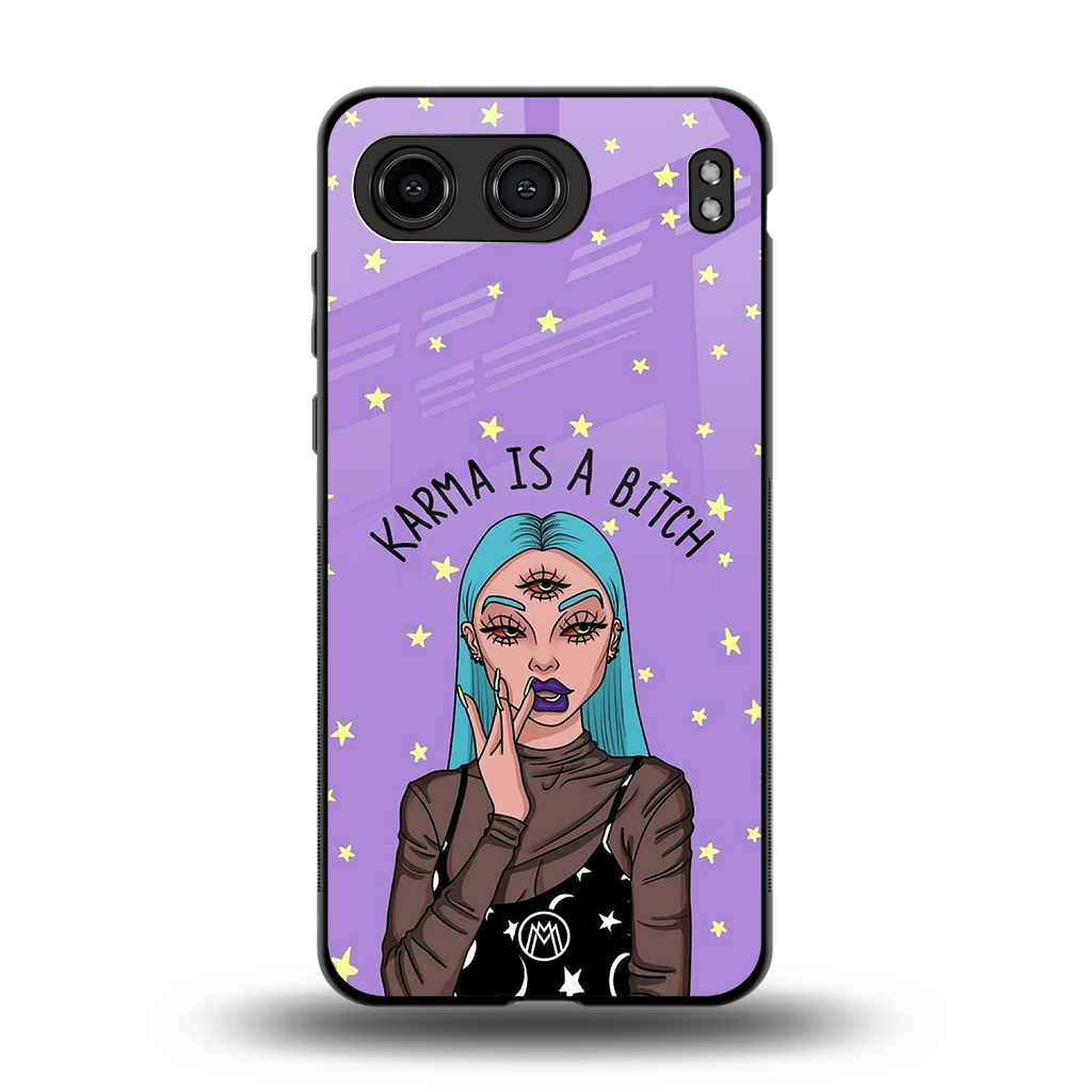 karma is a bitch back phone cover | glass case for oneplus nord 4