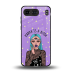karma is a bitch back phone cover | glass case for oneplus nord 4