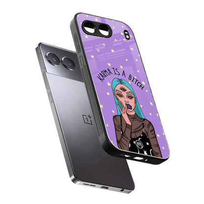 karma is a bitch back phone cover | glass case for oneplus nord 4