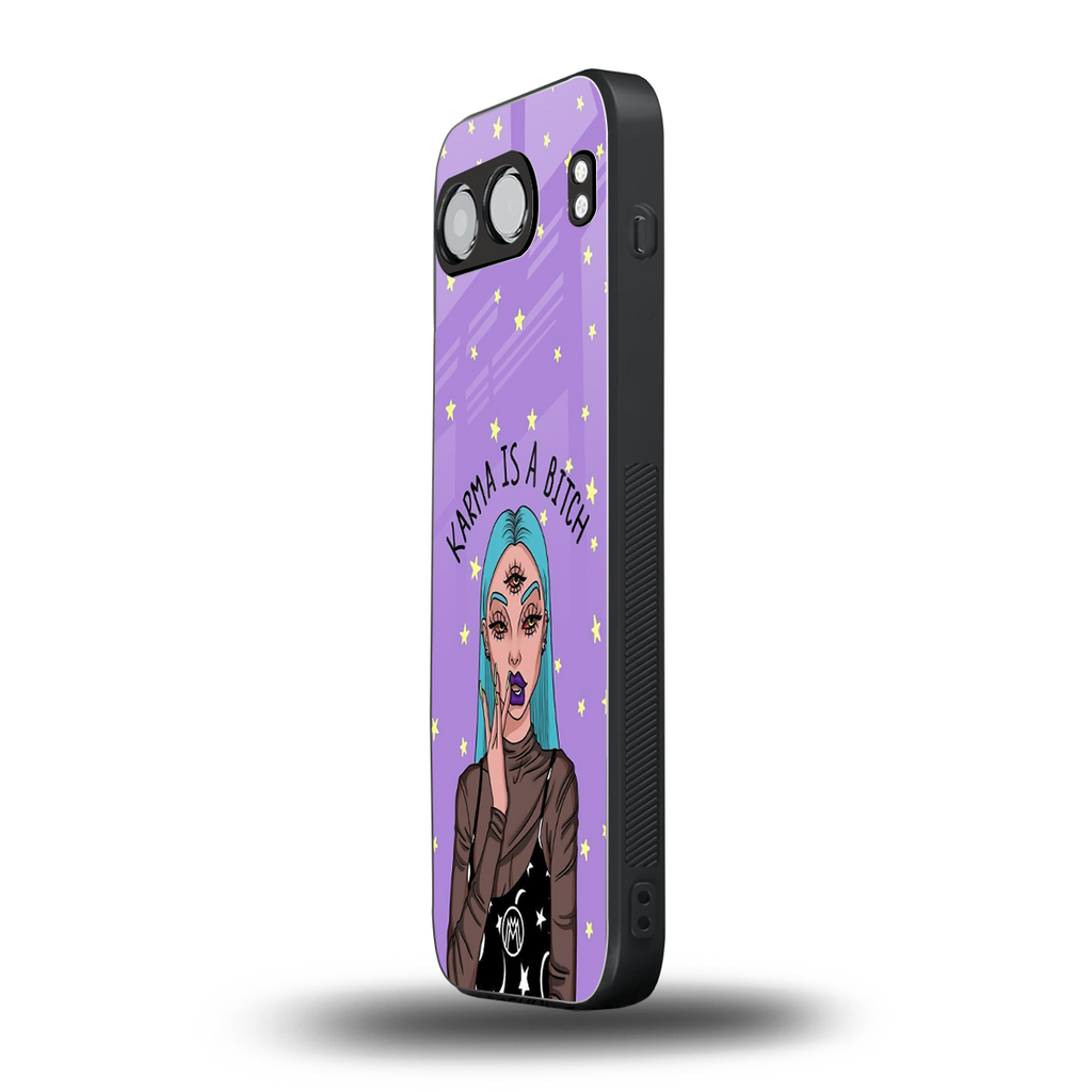 karma is a bitch back phone cover | glass case for oneplus nord 4