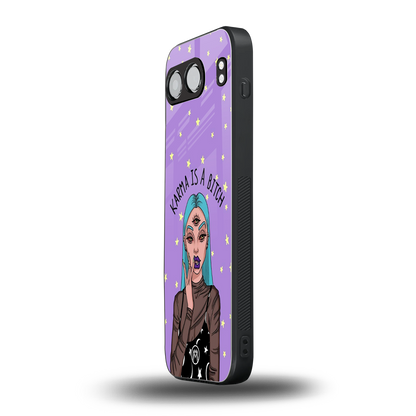 karma is a bitch back phone cover | glass case for oneplus nord 4