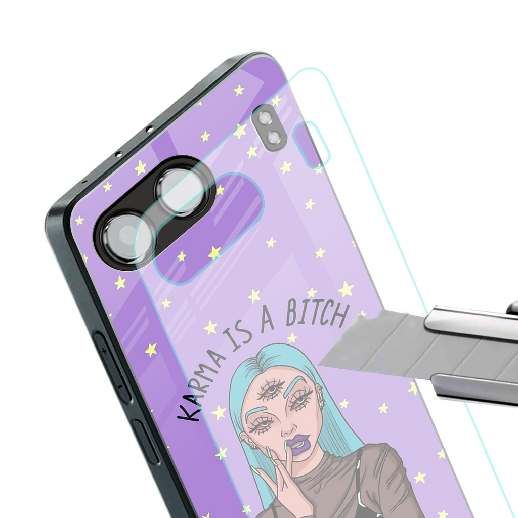 karma is a bitch back phone cover | glass case for oneplus nord 4