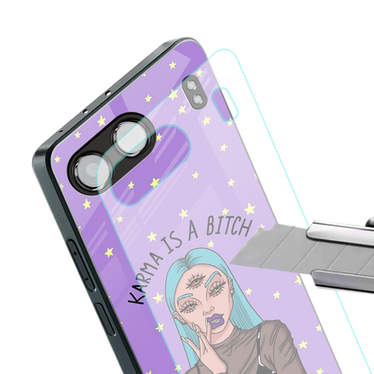karma is a bitch back phone cover | glass case for oneplus nord 4