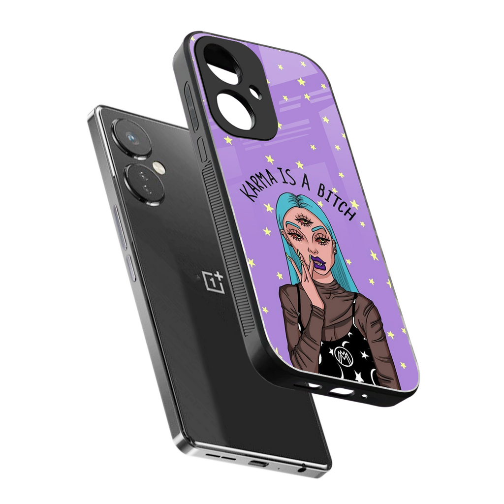 karma is a bitch back phone cover | glass case for oneplus nord ce 3